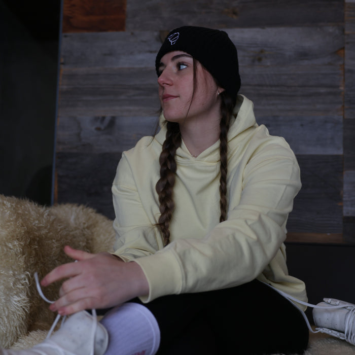 Les Petits Basics Après Neige. Unisex Dry Hand Feel Pastel Yellow Hoodie