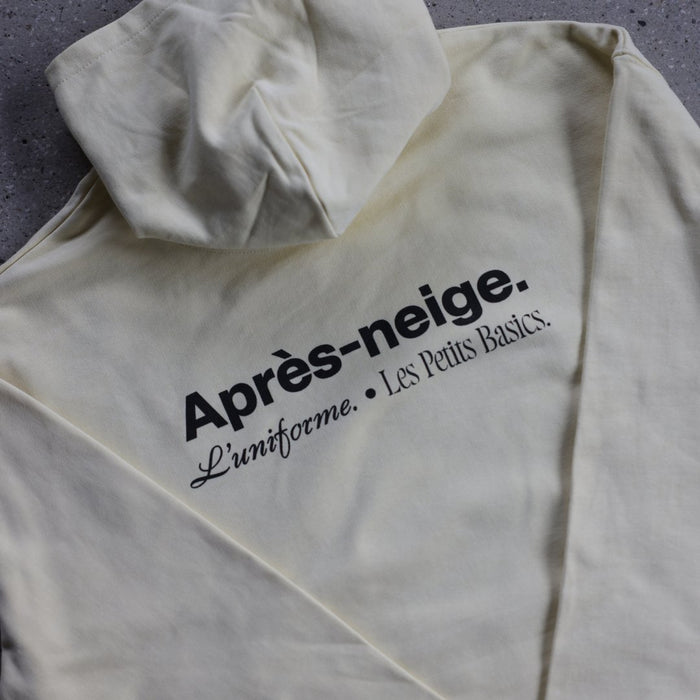 les petits basics Après neige. unisex dry hand feel pastel yellow hoodie