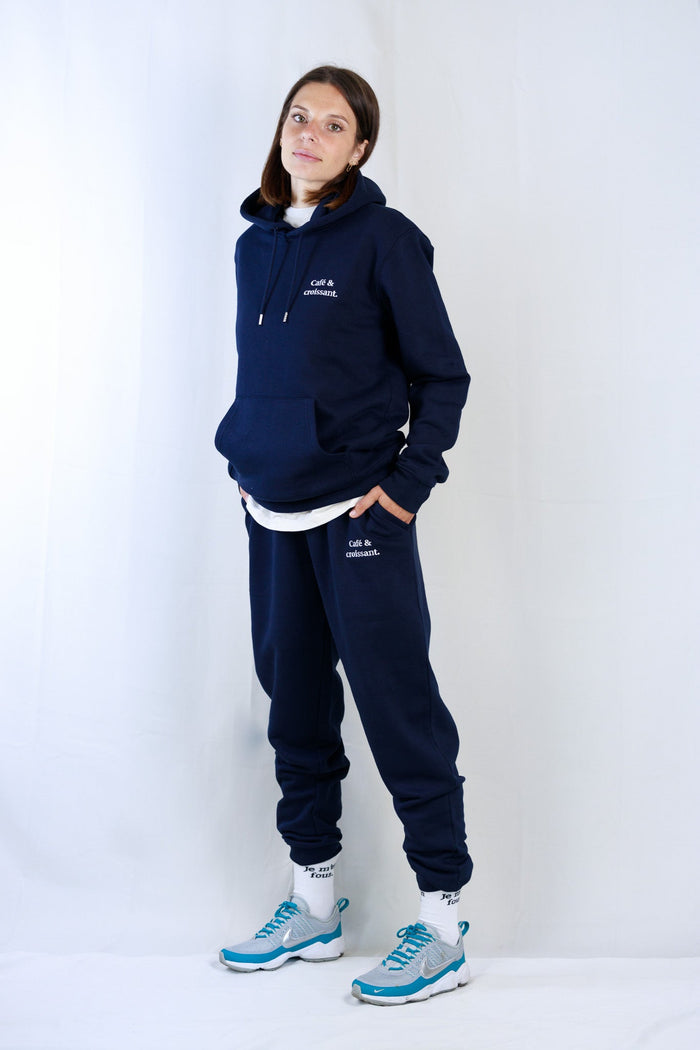 Les Petits Basics Café & Croissant. Embroidered Unisex Hoodie