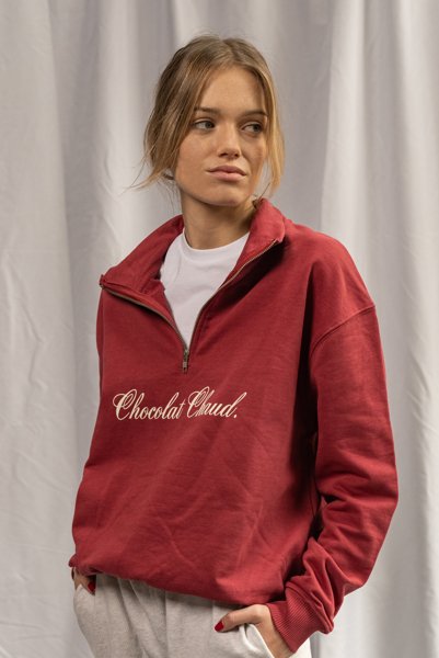 Les Petits Basics Chocolat Chaud. Unisex Quarter Zip Sweater