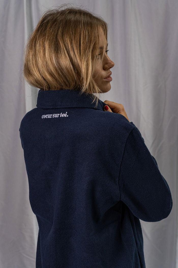 Les Petits Basics Coeur Sur Toi. Embroidered Unisex Twill Overshirt
