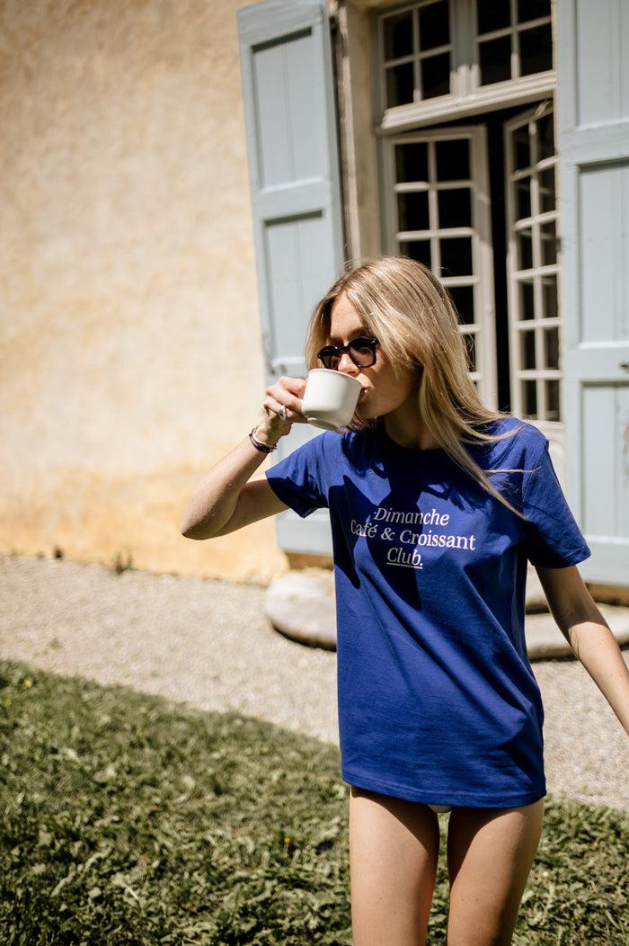 Les Petits Basics Dimanche Café & Croissant. Club. Unisex Cotton T Shirt