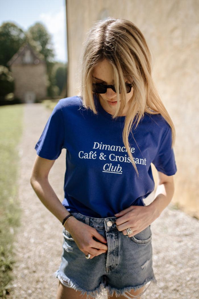 les petits basics Dimanche Café & croissant. Club. unisex cotton t shirt