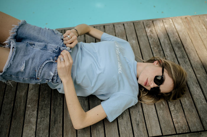 Les Petits Basics La Vie En Bleu. Unisex Cotton T Shirt