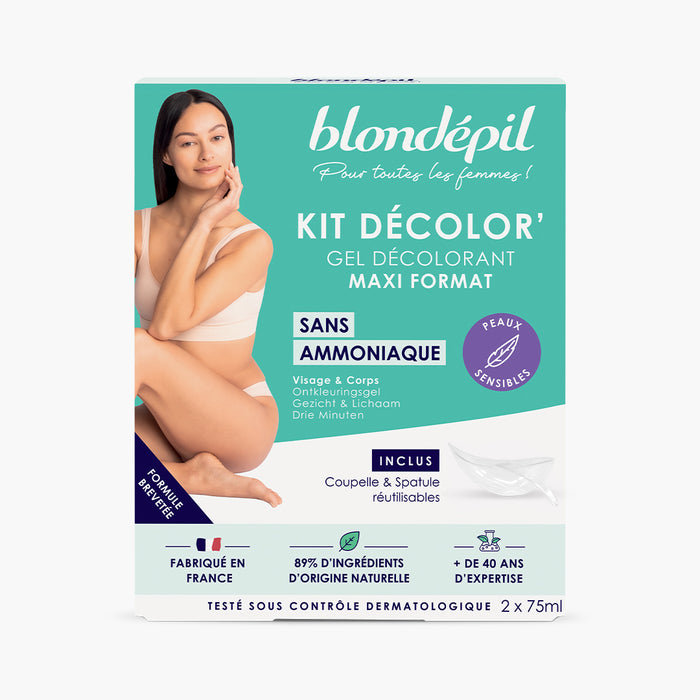 les petits plaisirs Kit Decolor’ Gel Decolorant Maxi Format Sans Ammoniaque Visage Et Corps