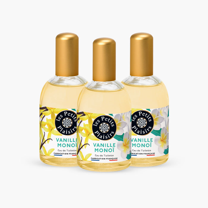 les petits plaisirs Lot 3 Eaux de toilette Vanille Monoï