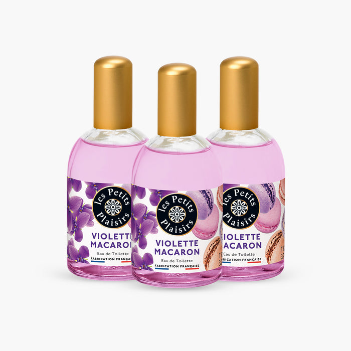 les petits plaisirs Lot 3 Eaux de toilette Violette Macaron
