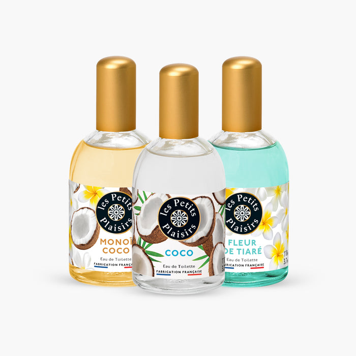les petits plaisirs Lot 3 EDT Monoï Coco Coco Vanille Monoï