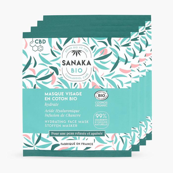 les petits plaisirs Lot de 4 Masques visage en coton Bio