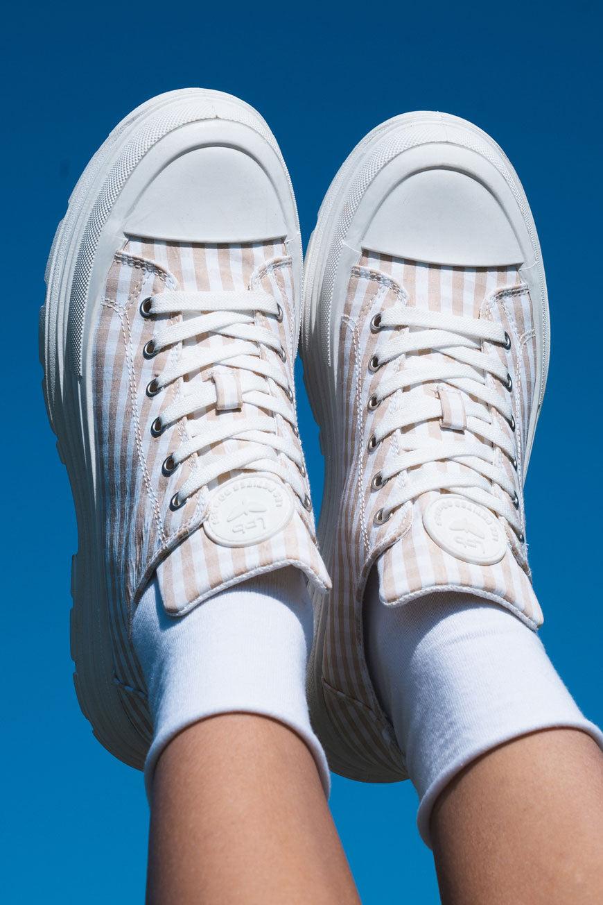 Les P'tites Bombes BASKETS DENISSA CARREAUX BEIGE