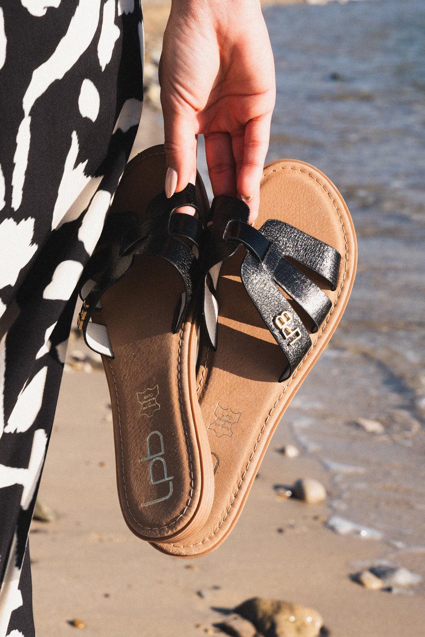 Les P'tites Bombes MULES LINA NOIR METAL