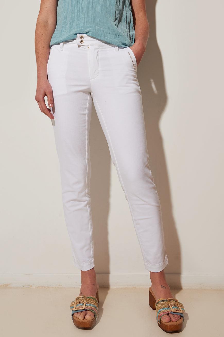 Les P'tites Bombes PANTALON CHINO NAOMIE BLANC