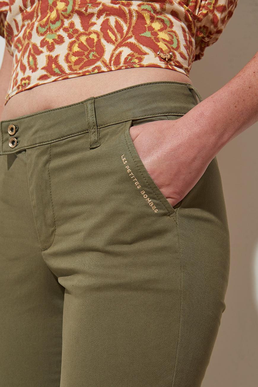 Les P'tites Bombes PANTALON CHINO NAOMIE KAKI