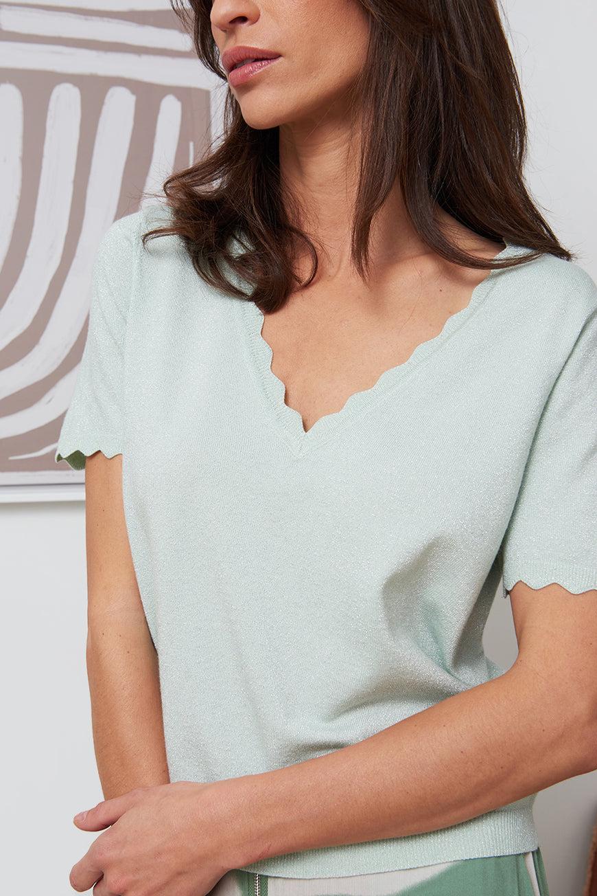 Les P'tites Bombes PULL LOISE VERT D'EAU