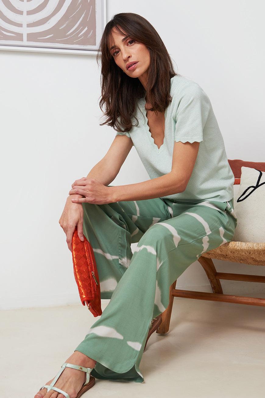 Les P'tites Bombes PULL LOISE VERT D'EAU