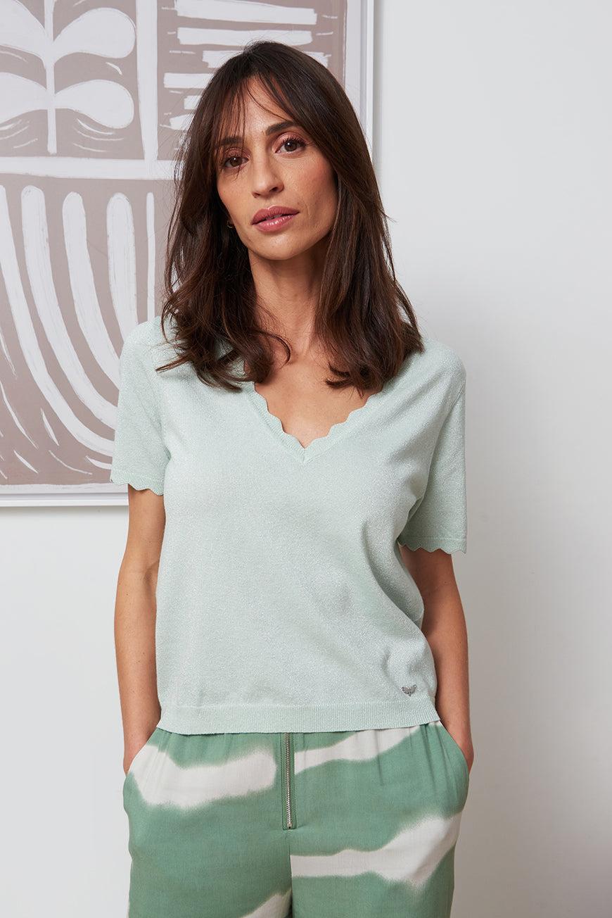 les p'tites bombes PULL LOISE VERT D'EAU