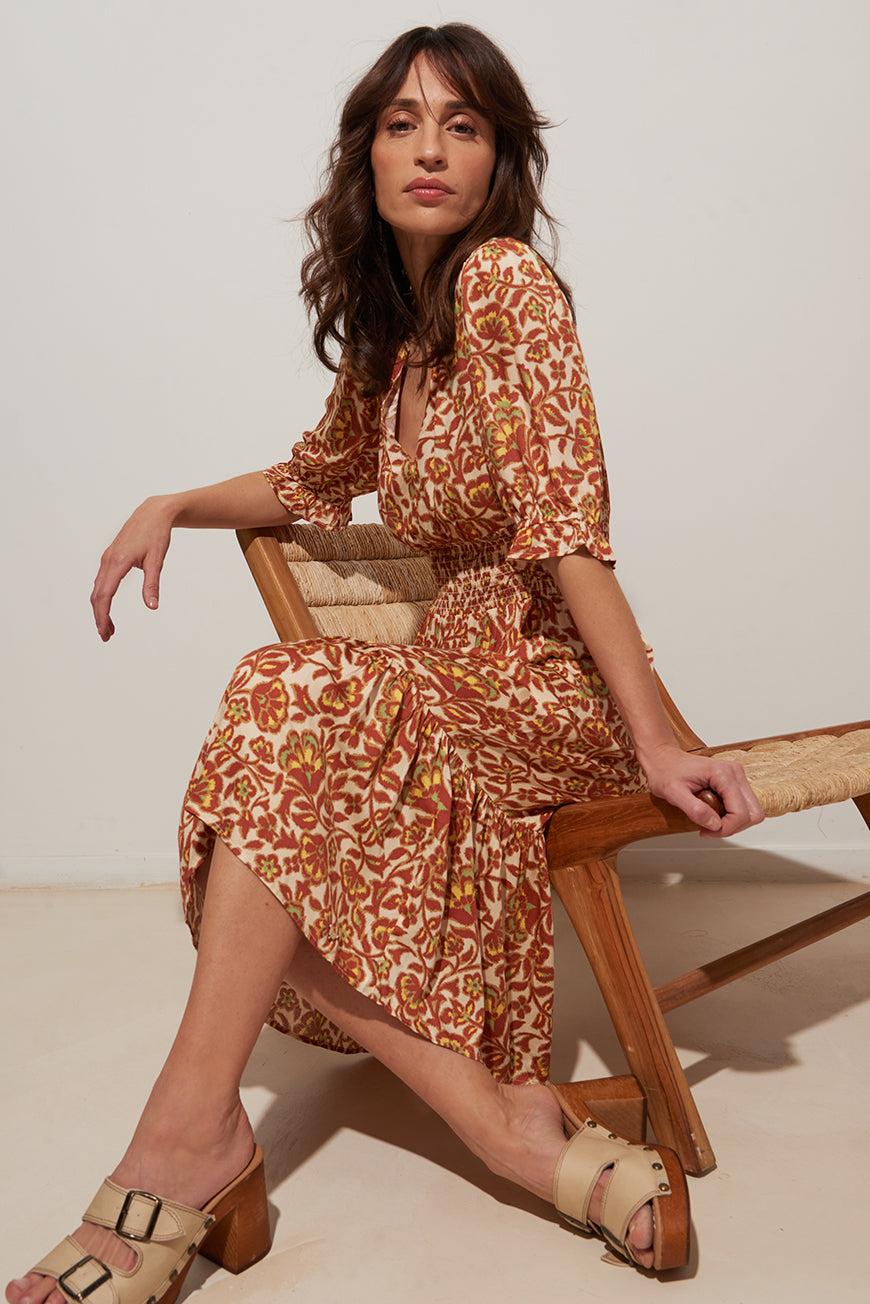 les p'tites bombes ROBE MIDI À VOLANTS LYSBETH