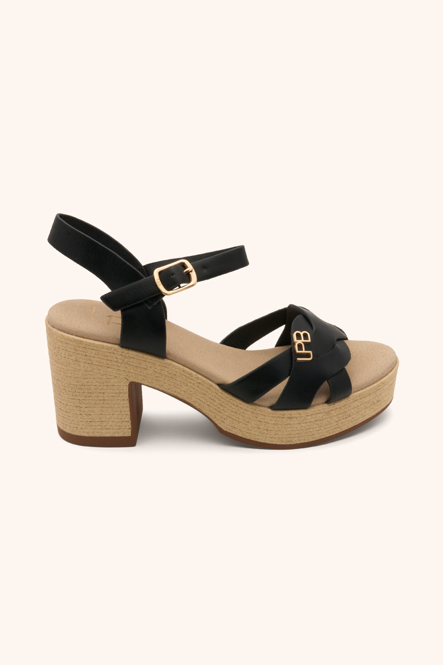 Les P'tites Bombes SANDALES A TALON LOUANE NOIR PU