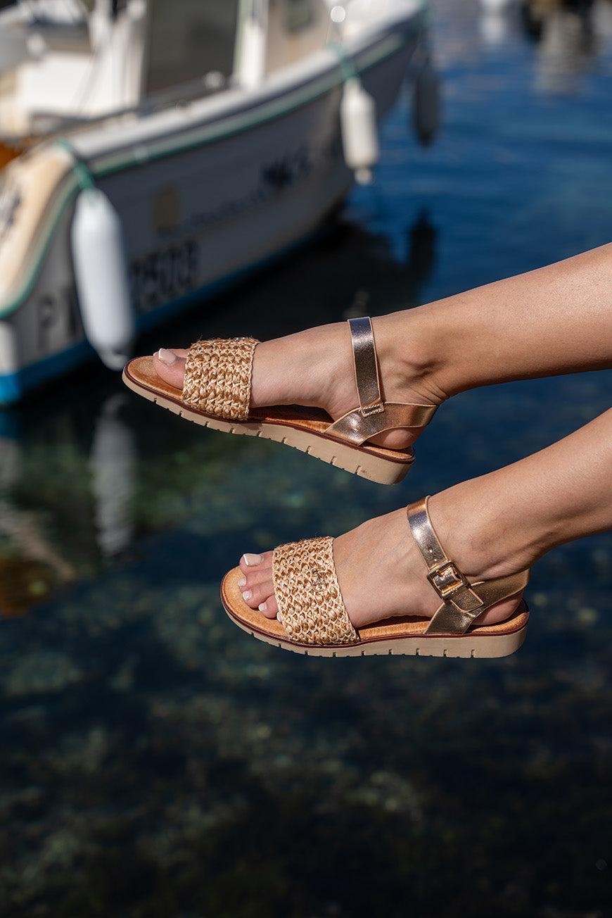 Les P'tites Bombes SANDALES LEONIE OR ROSE