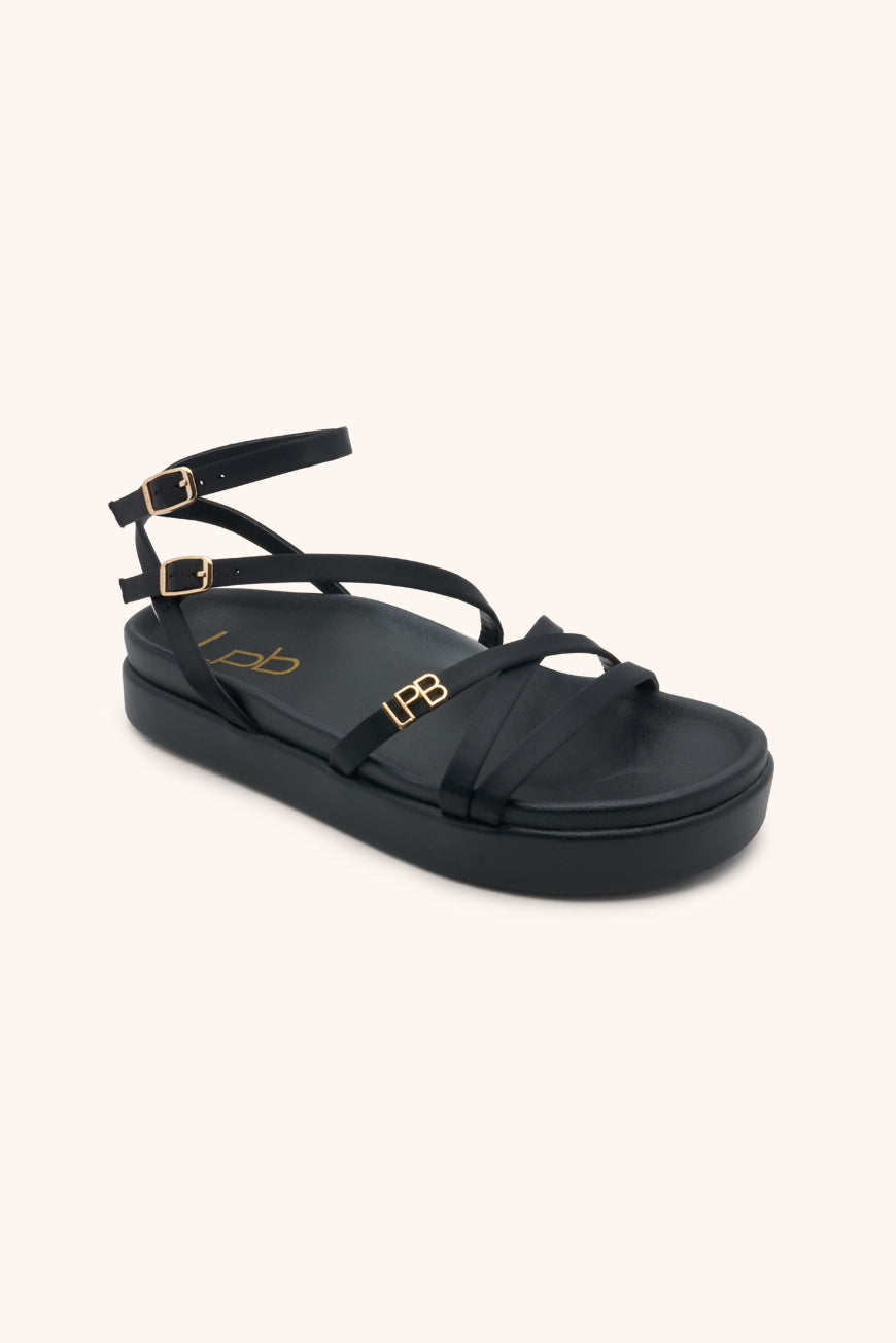 Les P'tites Bombes SANDALES LEZINE NOIR SATIN