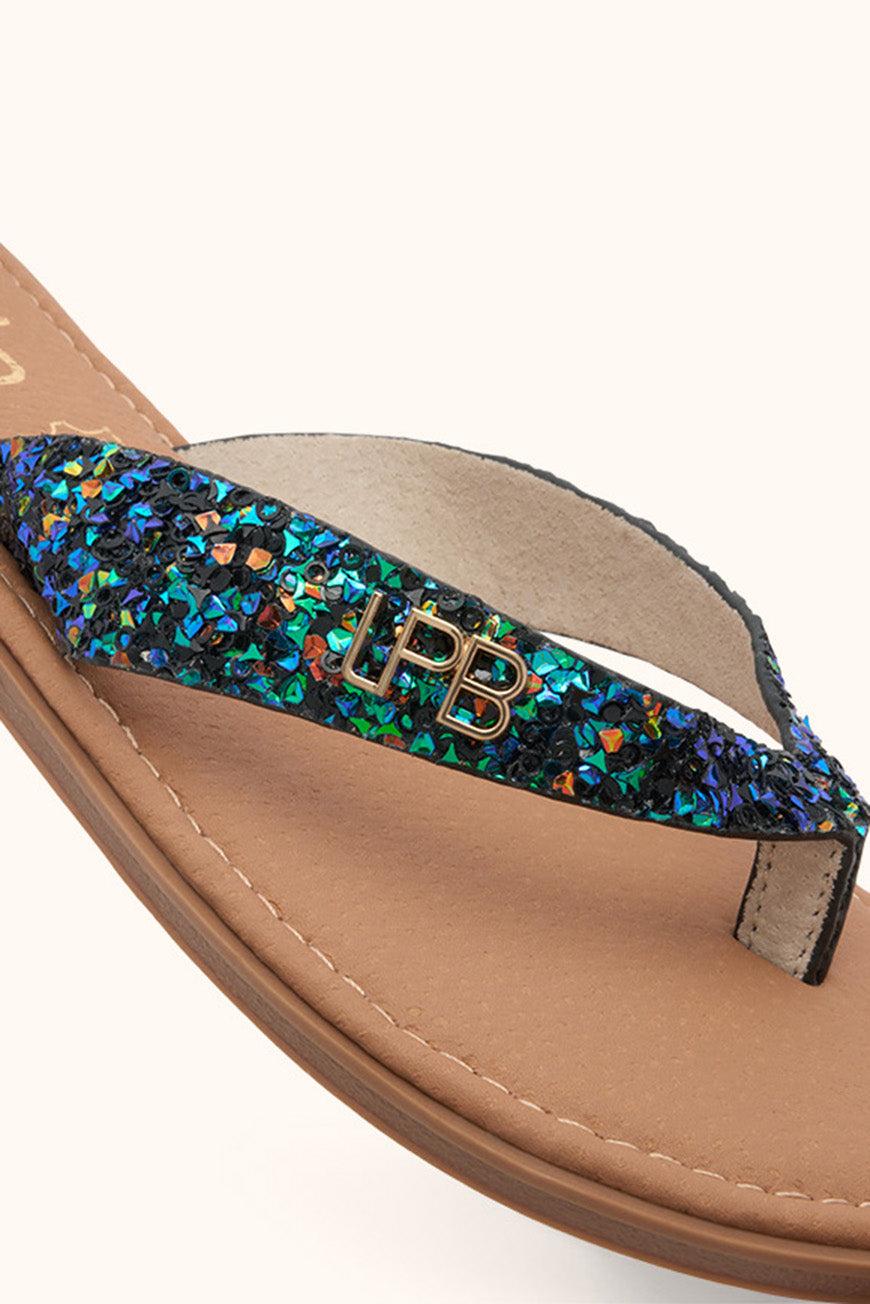Les P'tites Bombes TONGS LIRIA NOIR GLITTER
