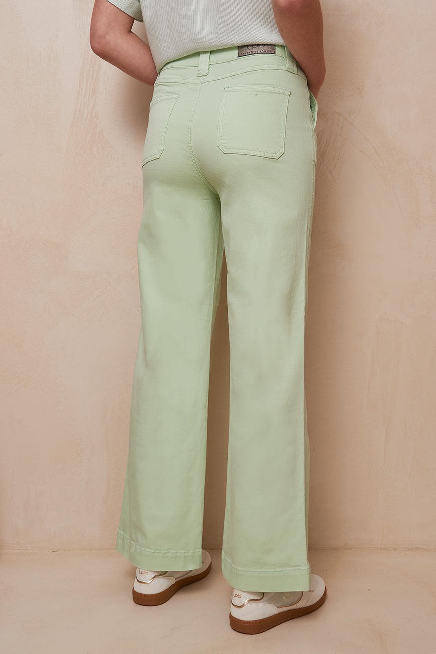 Les P'tites Bombes PANTALON WIDE LARGE ISORE VERT D'EAU
