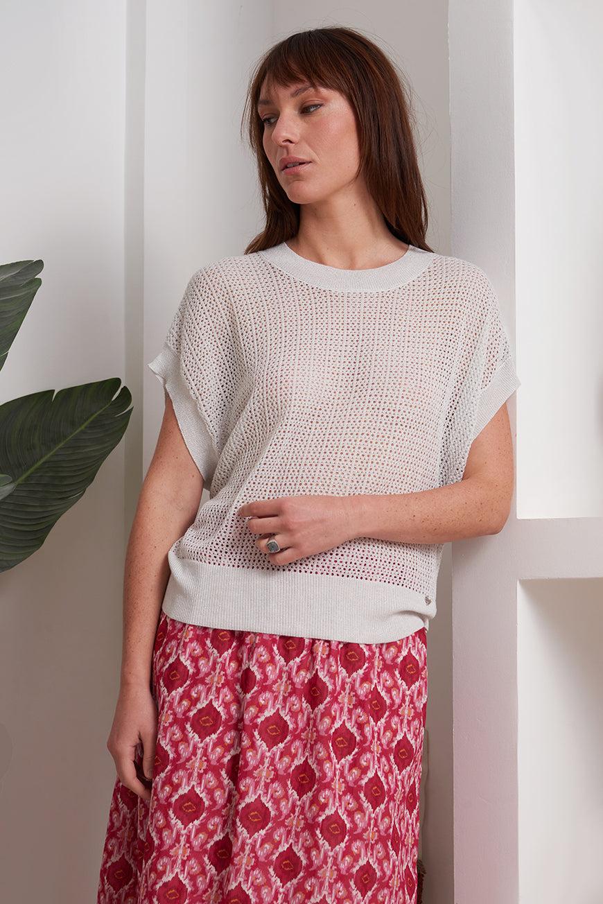 Les P'tites Bombes PULL SANS MANCHES EN CROCHET JELILA
