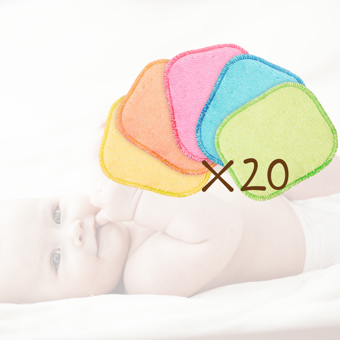 les tendances d'emma 20 lingettes lavables bébé bambou couleur dont 5 offertes