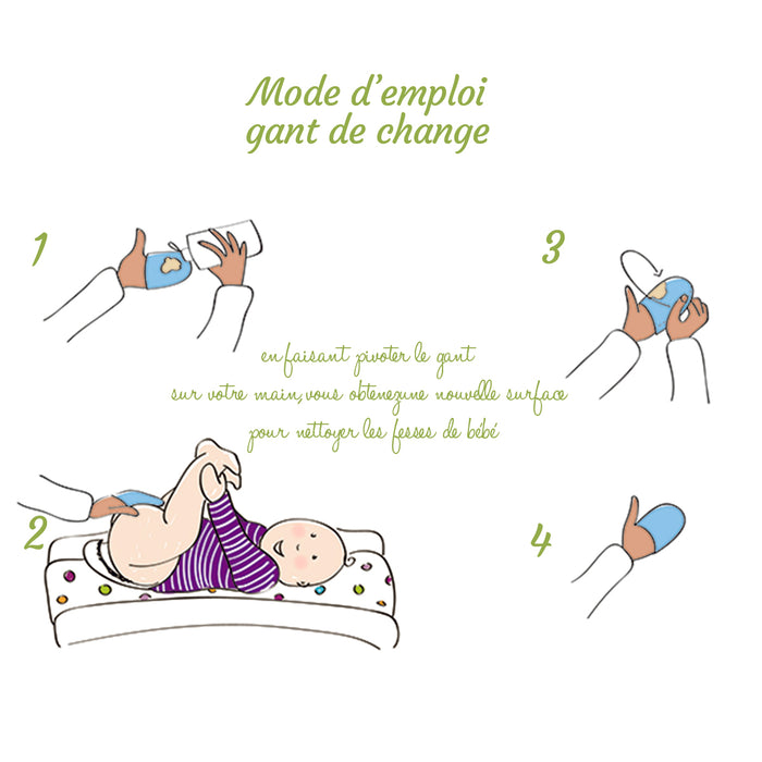 Les Tendances D'emma Gants Lingette Bébé : 5 Gants De Change