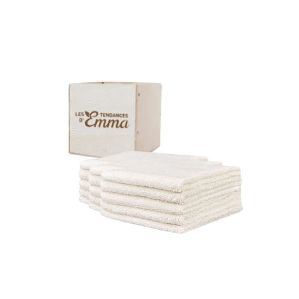 les tendances d'emma Kit lingettes visage enfants : Débarbouillette en coton bio