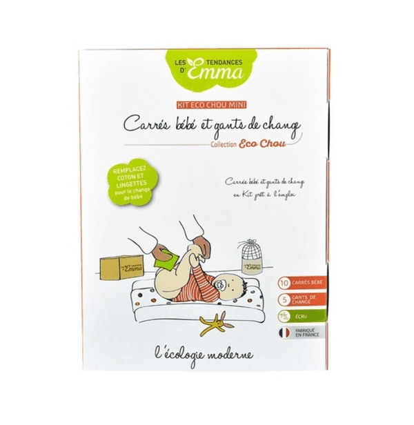 Les Tendances D'emma Lingettes Lavable En Kit Cadeau De Naissance : Kit Eco Chou Mini
