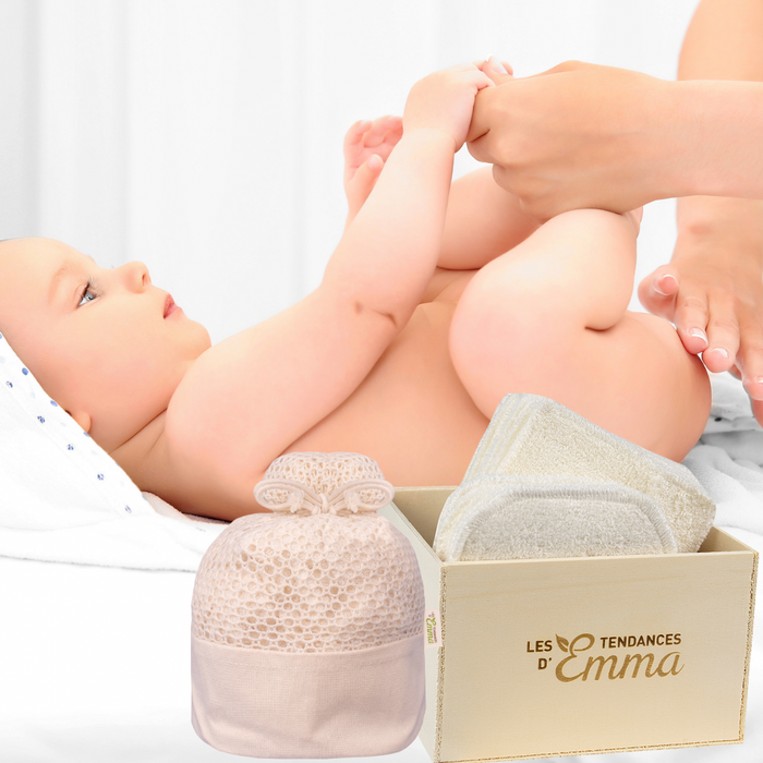 les tendances d'emma Lingettes lavables bébé en kit pratique : Kit Eco Chou