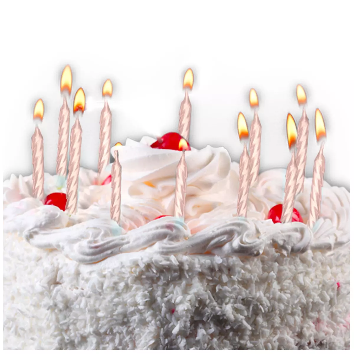 les trésors de lily 12 bougies 'Party Blush' rosé 5 cm [A0767]