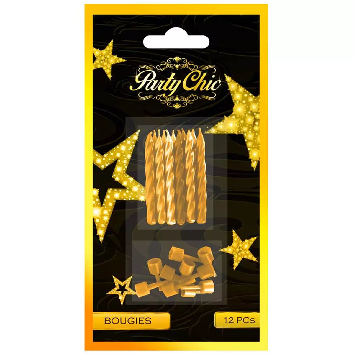 les trésors de lily 12 bougies 'Party Chic' doré 5 cm [Q4123]