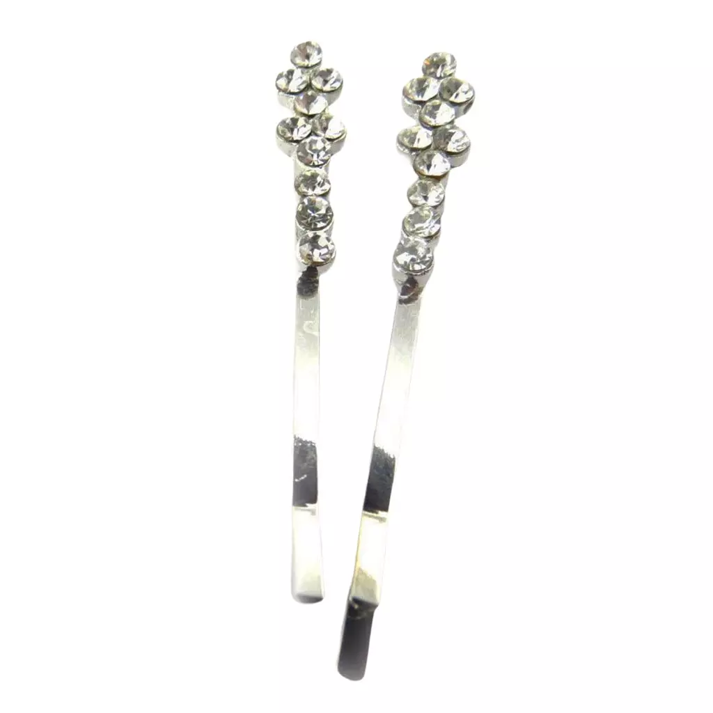 les trésors de lily 2 barrettes créateur 'Sissi' blanc 5 cm [R7787]