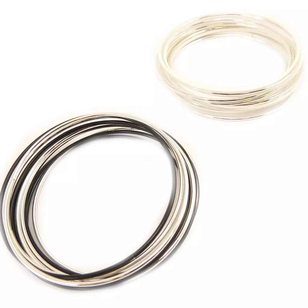 Les Trésors De Lily 2 Bracelets 'Chorégraphie' Noir Blanc [L5250]