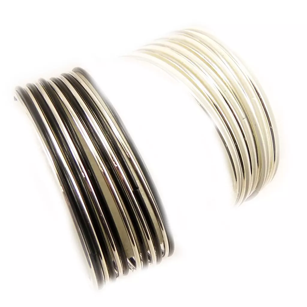 les trésors de lily 2 bracelets 'Chorégraphie' noir blanc [L5250]