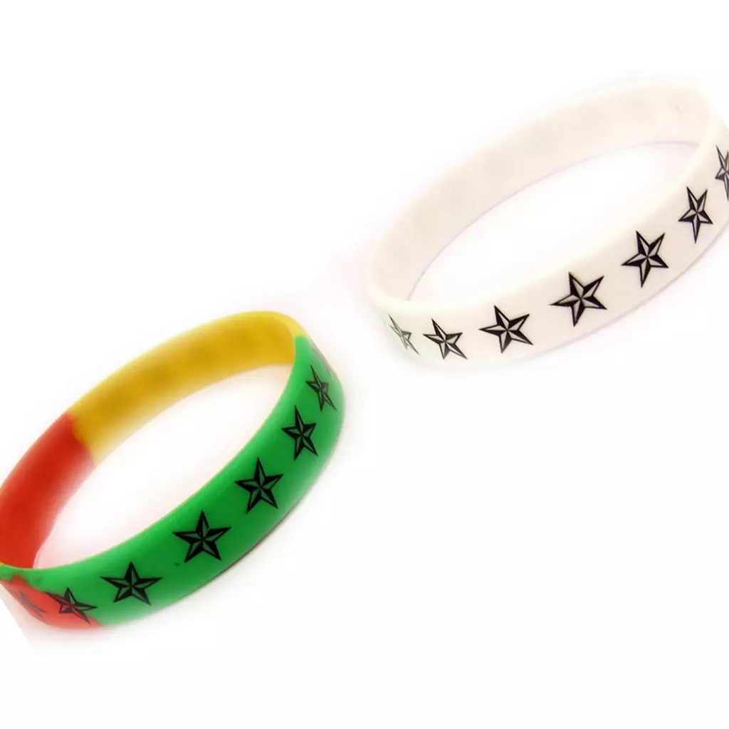Les Trésors De Lily 2 Bracelets Silicone 'Etoiles' Tutti Frutti [K9481]