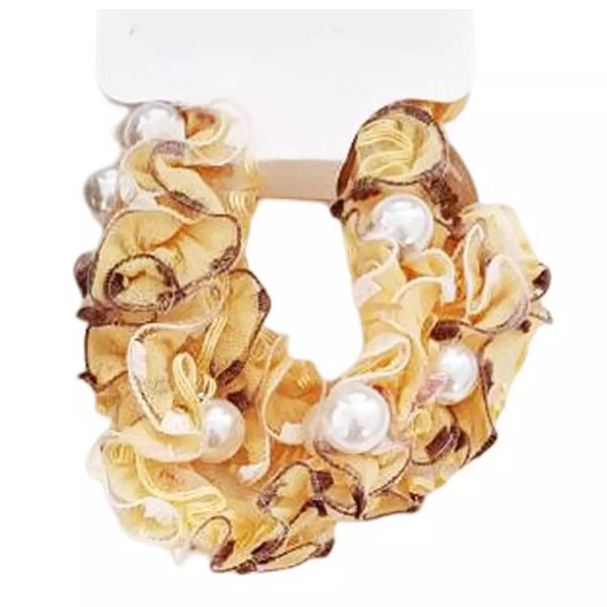 les trésors de lily 2 chouchous 'Sissi' jaune largeur 2 cm [R7596]