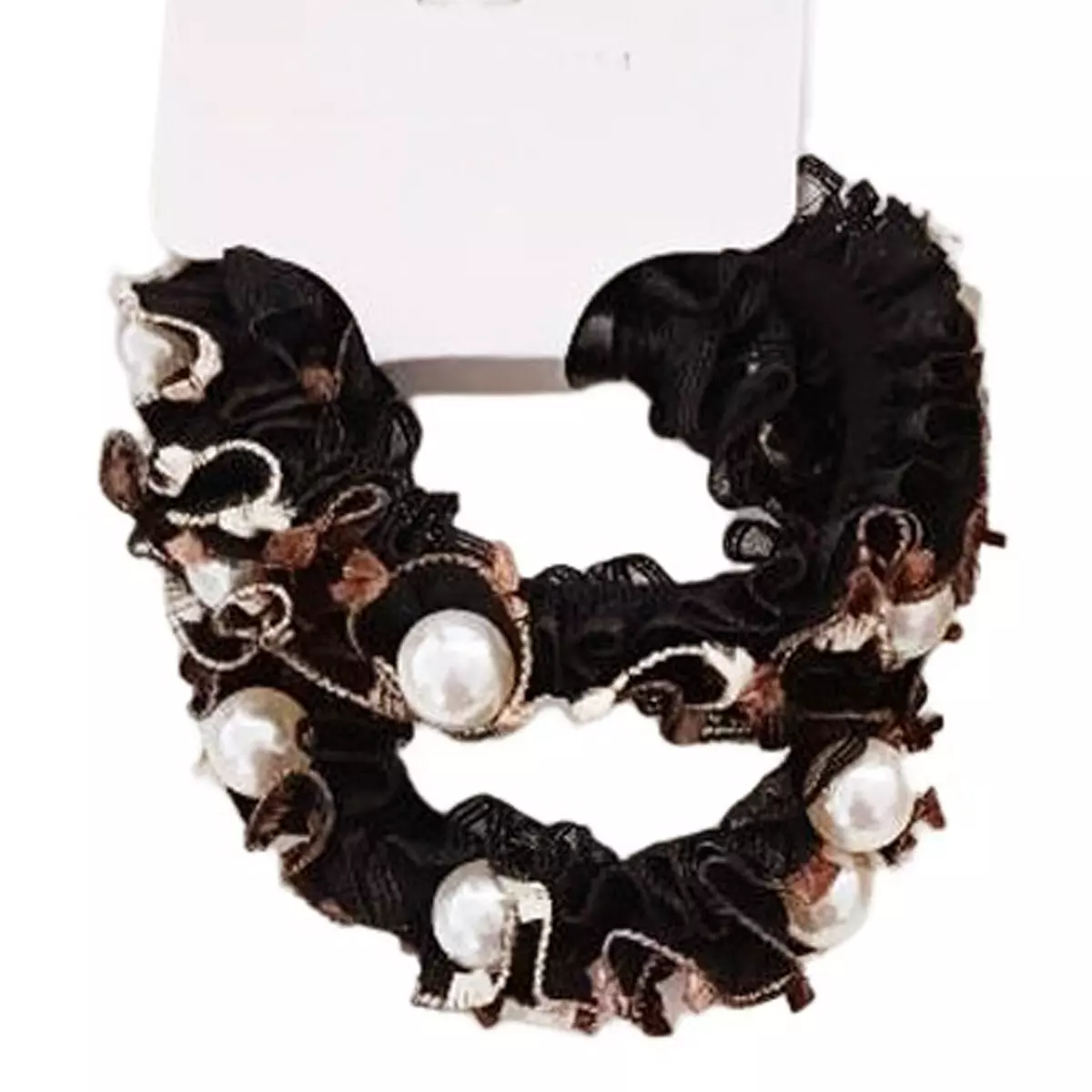 les trésors de lily 2 chouchous 'Sissi' marron largeur 2 cm [R7597]