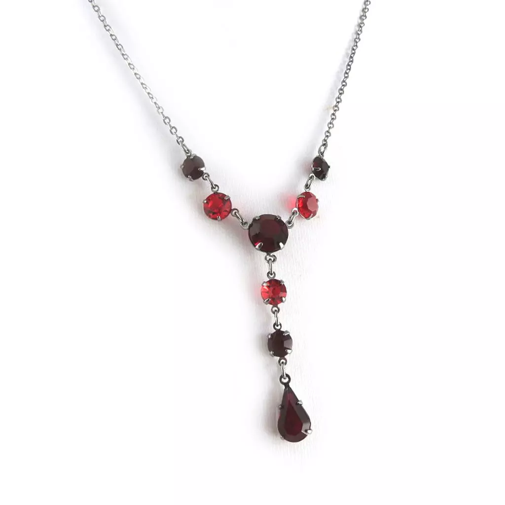 Les Trésors De Lily 2 Colliers Créateur 'Sissi' Rouge Noir [K7269]
