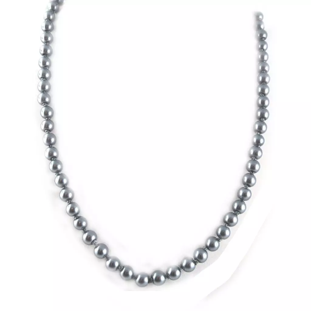 les Trésors De Lily 2 Colliers 'Perla' Gris Ivoire (6 Mm) 45 Cm [L2671]