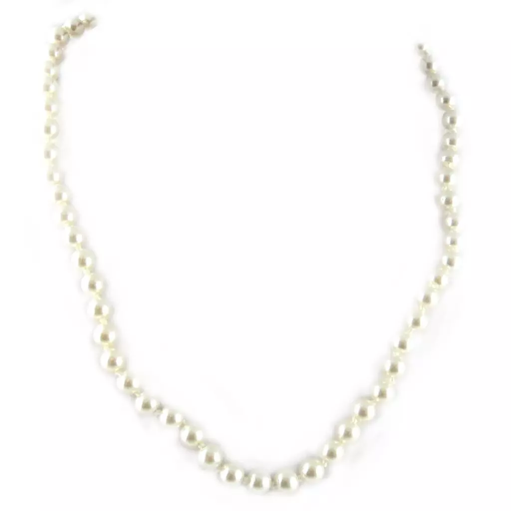 les Trésors De Lily 2 Colliers 'Perla' Gris Ivoire (6 Mm) 45 Cm [L2671]