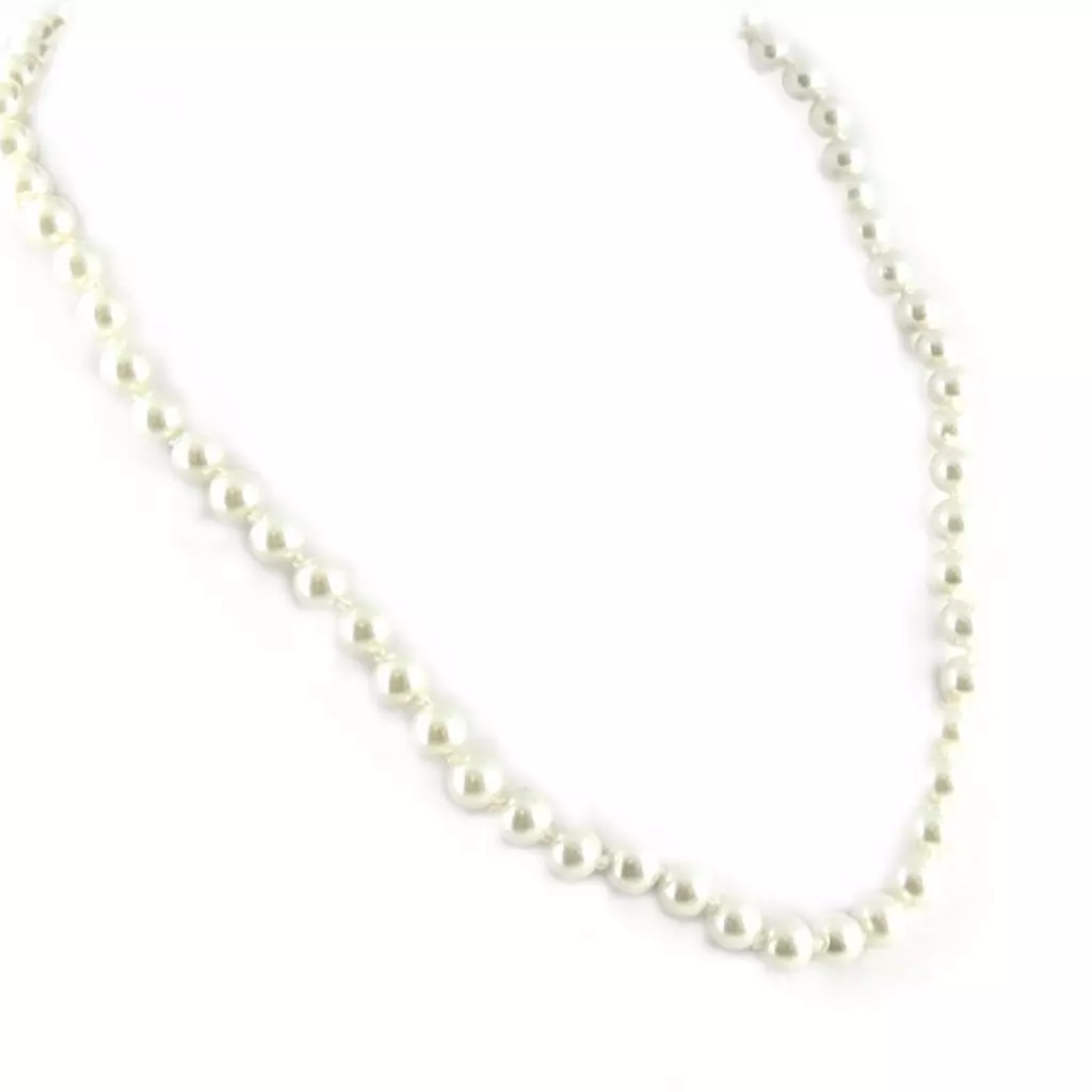 les Trésors De Lily 2 Colliers 'Perla' Gris Ivoire (6 Mm) 45 Cm [L2671]