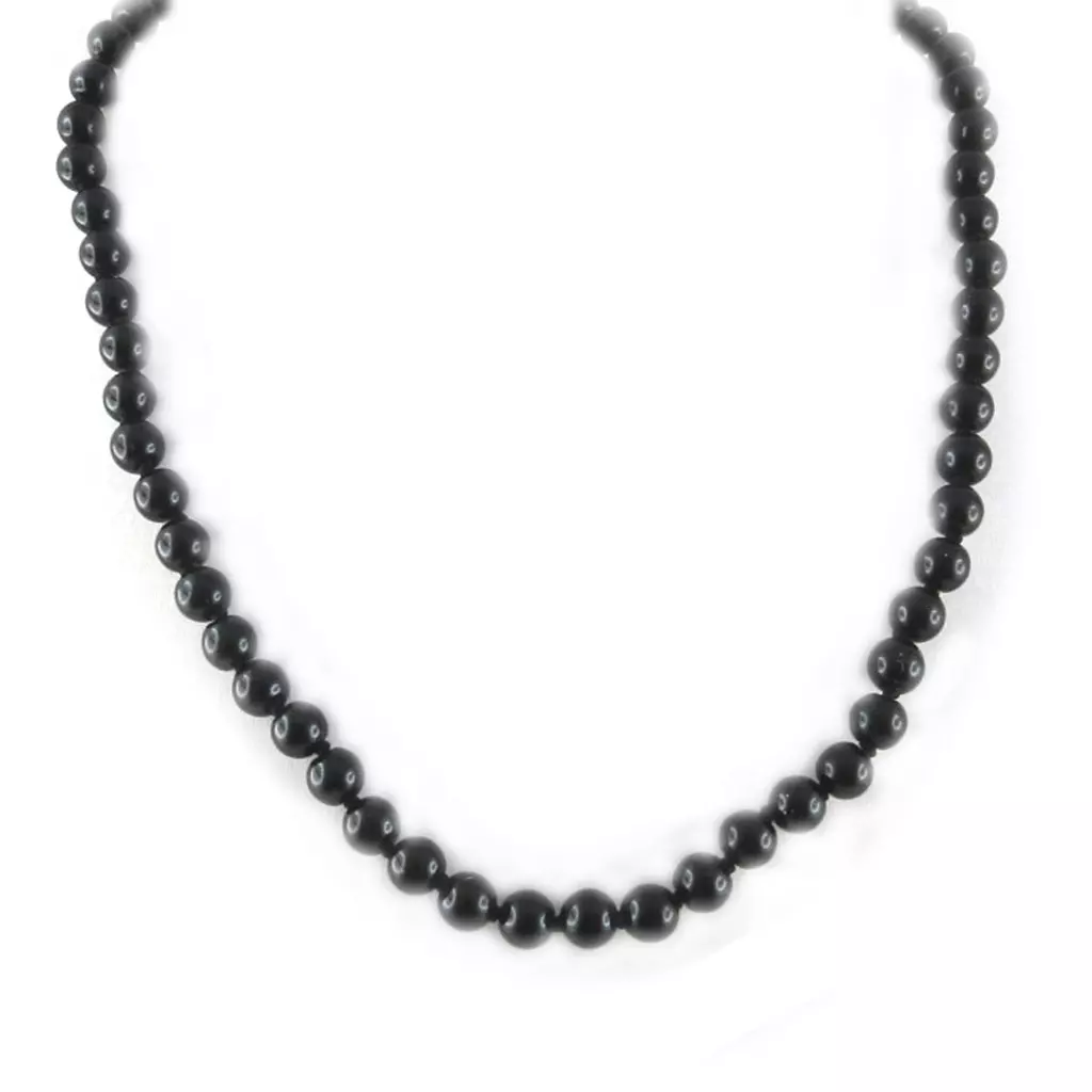 Les Trésors De Lily 2 Colliers 'Perla' Noir Ivoire (6 Mm) [L2670]