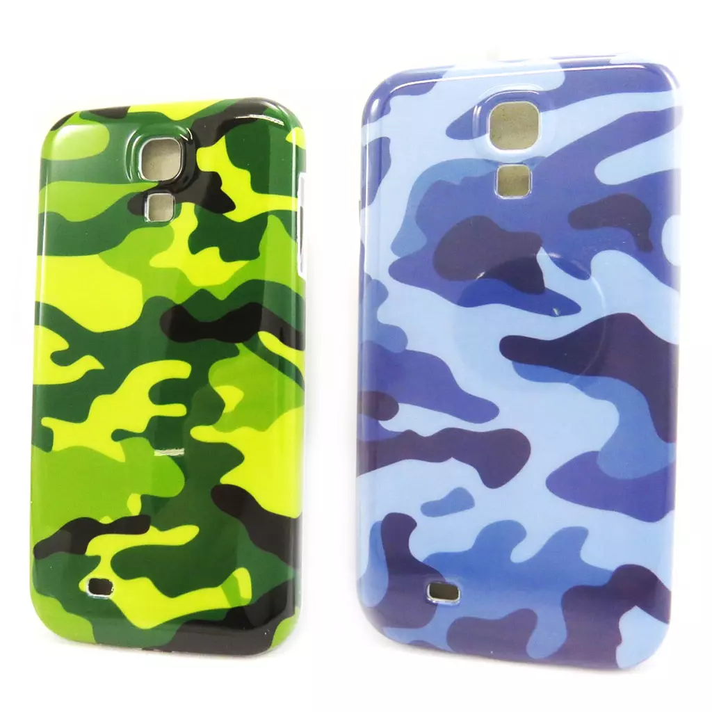 Les Trésors De Lily 2 Coques Créateur 'Camouflage' Samsung S4 I9500 (vert Bleu) [L5832]