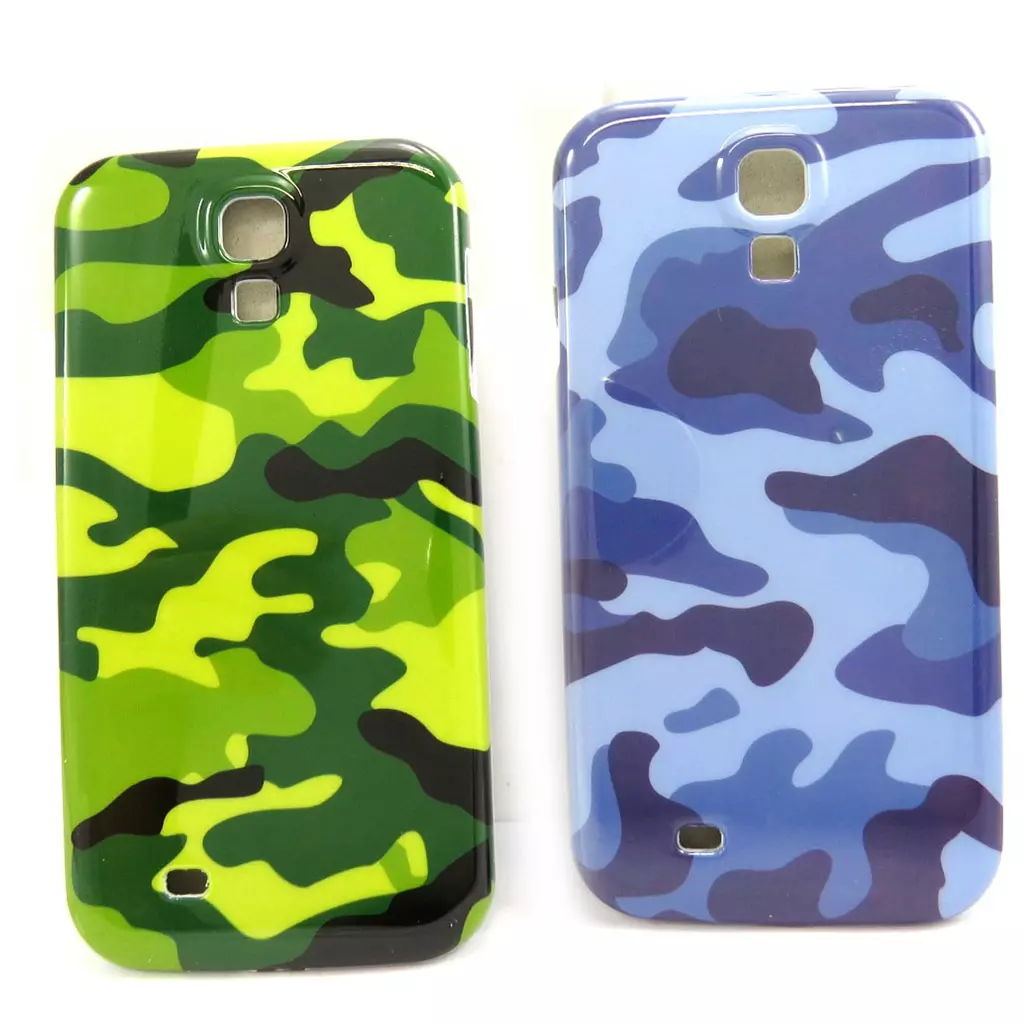 les trésors de lily 2 coques créateur 'Camouflage' Samsung S4 I9500 (vert bleu) [L5832]