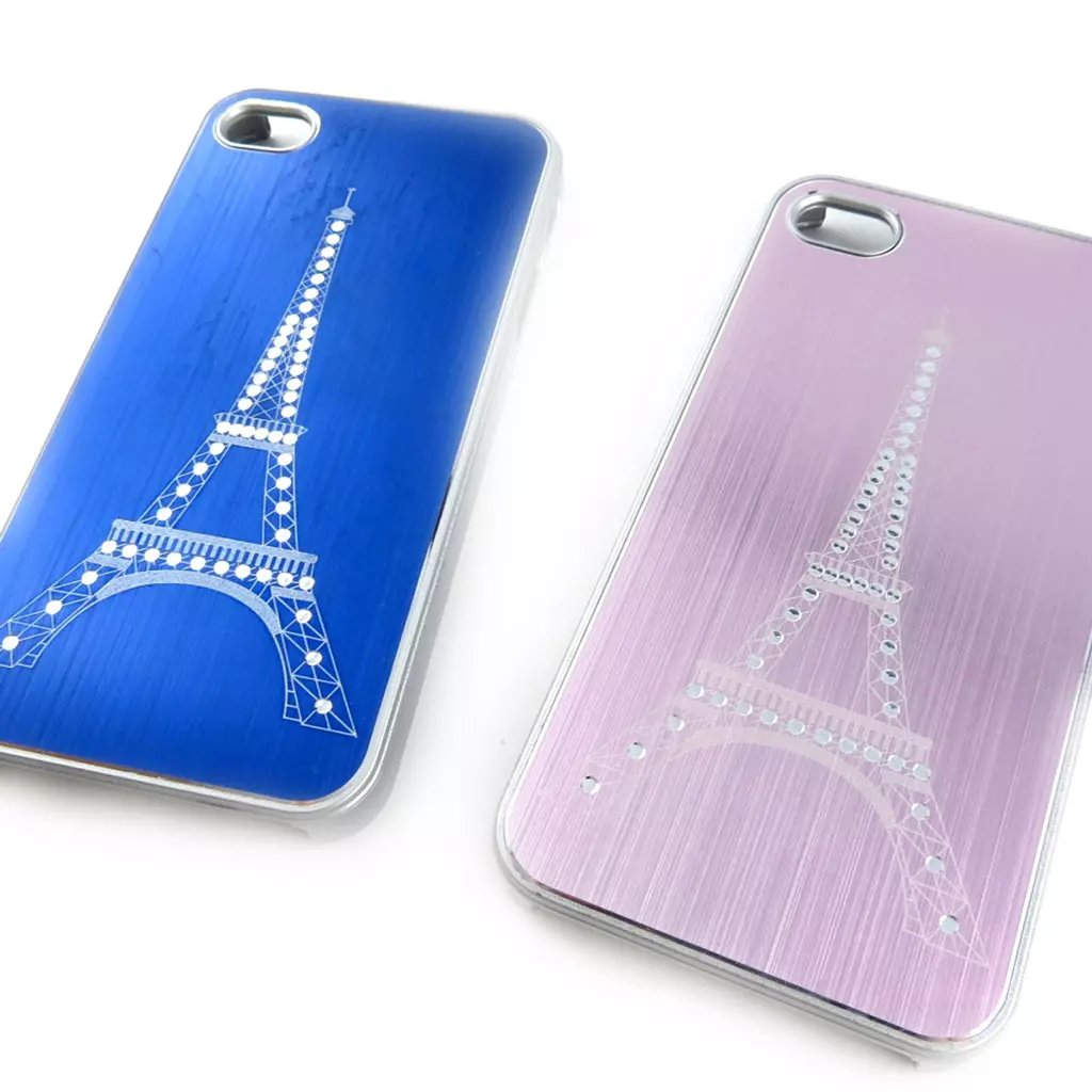 Les Trésors De Lily 2 Coques Créateur 'Tour Eiffel' Iphone 4 4S (bleu Rose) [K8514]