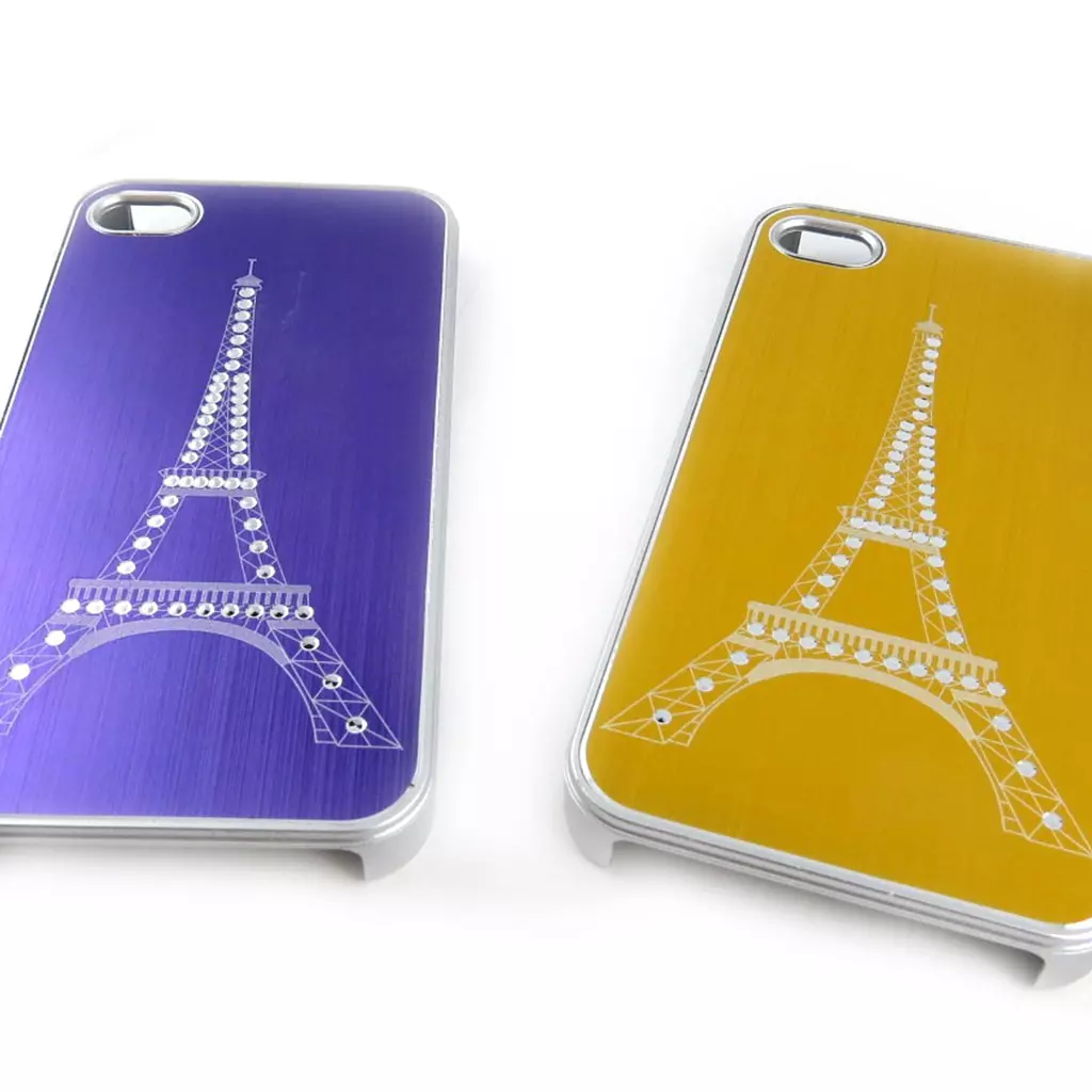 Les Trésors De Lily 2 Coques Créateur 'Tour Eiffel' Iphone 4 4S (violet Doré) [K8513]
