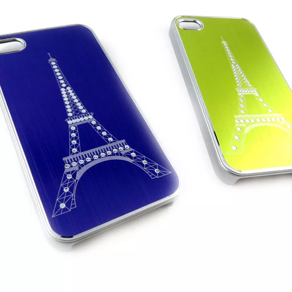 Les Trésors De Lily 2 Coques Créateur 'Tour Eiffel' Iphone 4 4S (violet Vert) [K7493]